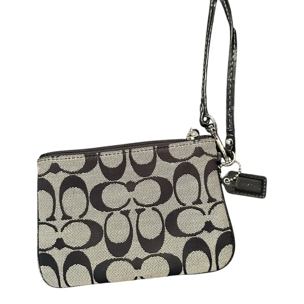 Coach Black and Gray Signature Clutch